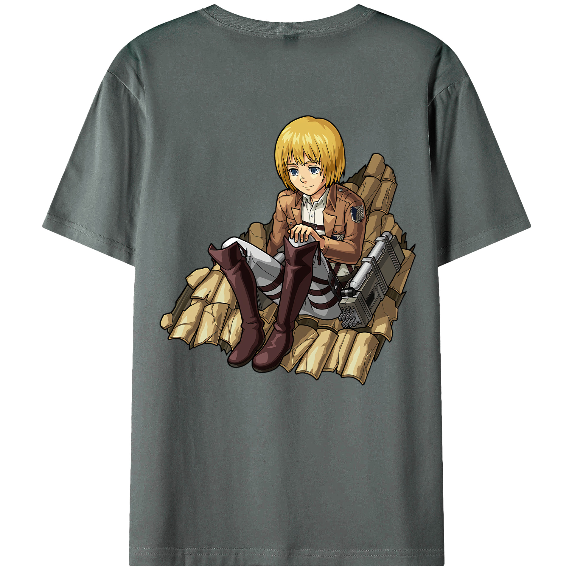（画像用） 進撃の巨人 アルミン·アルレルト Attack on Titan Armin Arlert 綿100％ メンズ半袖Tシャツ（バックプリント） 通気性